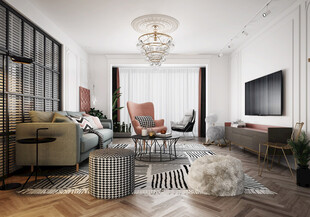 客厅美式简约风格大豪宅装修饰品