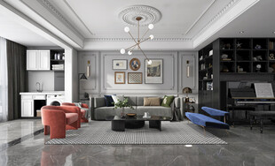 客厅美式简约风格大豪宅装修饰品