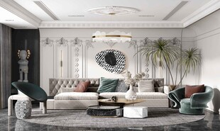 客厅美式简约风格大豪宅装修饰品