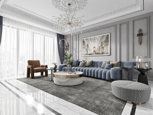 客厅美式简约风格大豪宅装修饰品