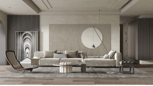 现代简约高级感新中式复古风客厅