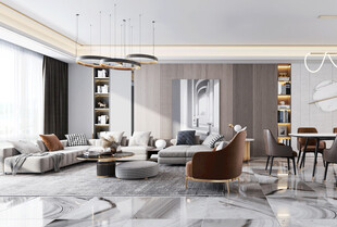 现代简约高级感新中式复古风客厅