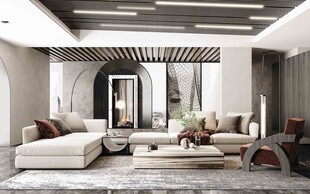 现代简约高级感新中式复古风客厅