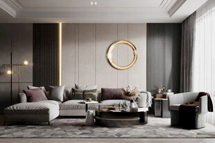 现代简约高级感新中式复古风客厅