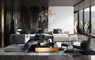 现代简约高级感新中式复古风客厅