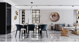 现代简约高级感新中式复古风客厅