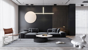 现代简约高级感新中式复古风客厅