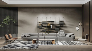 现代简约高级感新中式复古风客厅