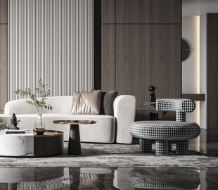 现代简约高级感新中式复古风客厅