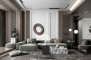 现代简约高级感新中式复古风客厅