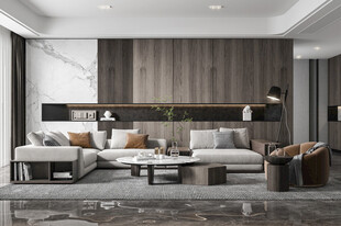 现代简约高级感新中式复古风客厅