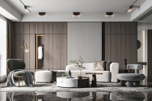 现代简约高级感新中式复古风客厅