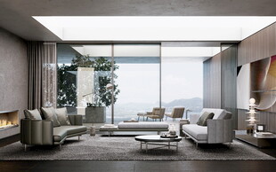 现代简约高级感新中式复古风客厅