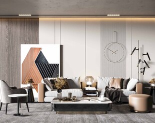 现代简约高级感新中式复古风客厅