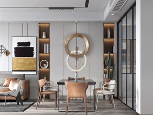 现代简约高级感新中式复古风客厅