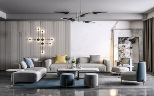 现代简约高级感新中式复古风客厅