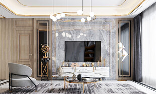 现代简约高级感新中式复古风客厅