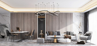 现代简约高级感新中式复古风客厅