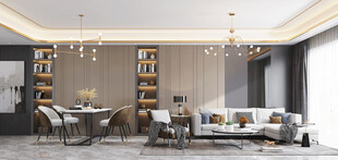 现代简约高级感新中式复古风客厅