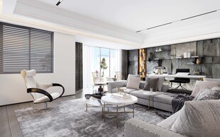 现代简约高级感新中式复古风客厅