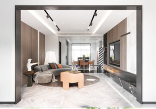 现代简约高级感新中式复古风客厅