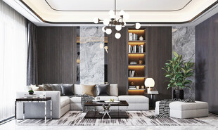 现代简约高级感新中式复古风客厅