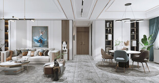 现代简约高级感新中式复古风客厅