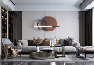 现代简约高级感新中式复古风客厅