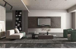 现代简约高级感新中式复古风客厅