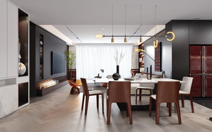 现代简约高级感新中式复古风客厅