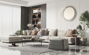 现代简约高级感新中式复古风客厅