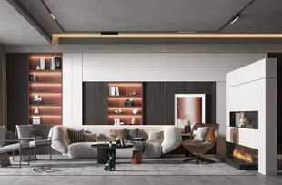 现代简约高级感新中式复古风客厅