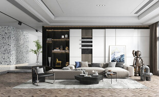 现代简约高级感新中式复古风客厅