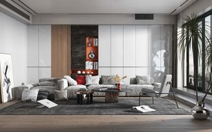 现代简约高级感新中式复古风客厅