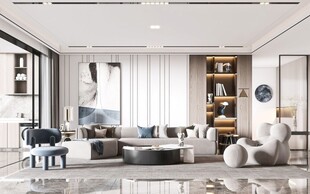 现代简约高级感新中式复古风客厅