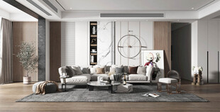 现代简约高级感新中式复古风客厅