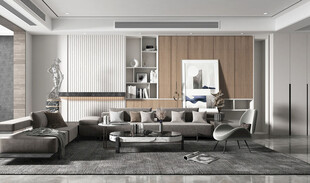现代简约高级感新中式复古风客厅