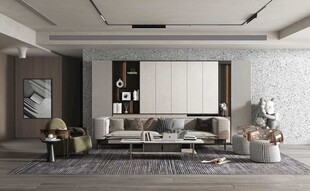 现代简约高级感新中式复古风客厅