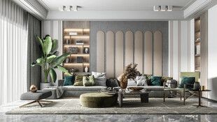 现代简约高级感新中式复古风客厅