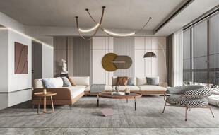 现代简约高级感新中式复古风客厅