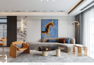 现代简约高级感新中式复古风客厅
