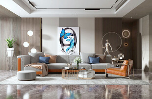 现代简约高级感新中式复古风客厅