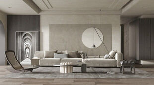 现代简约高级感新中式复古风客厅