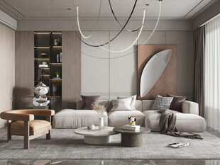 现代简约高级感新中式复古风客厅