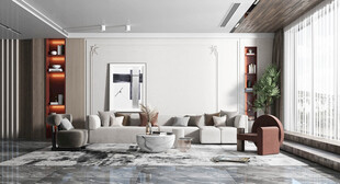 现代简约高级感新中式复古风客厅