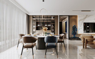 现代简约高级感新中式复古风客厅