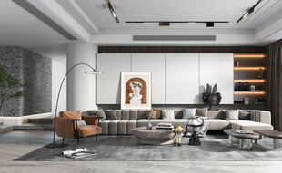 现代简约高级感新中式复古风客厅