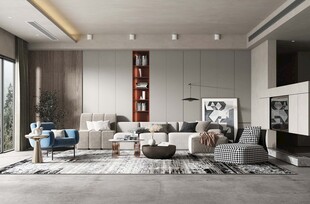 现代简约高级感新中式复古风客厅