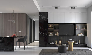 现代简约高级感新中式复古风客厅