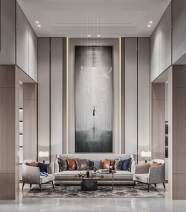 现代简约高级感新中式复古风客厅